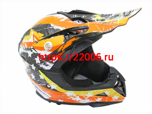 Мотошлем YM-211 KIDS черно-оранжевый (M)