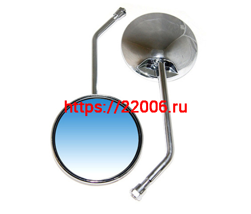 Зеркала заднего вида №08 металл круглое хром среднее М10 Зеркала заднего вида №08 металл круглое хром среднее М10