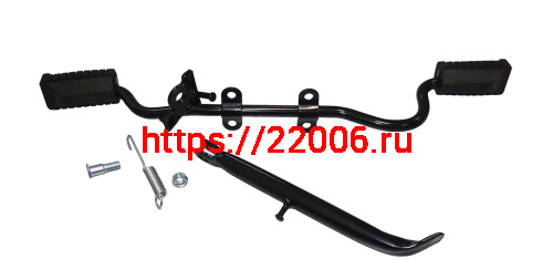 Подножка водителя центральная Альфа, Дельта, Zodiak с изгибом под глушит.(с подставкой боковой)