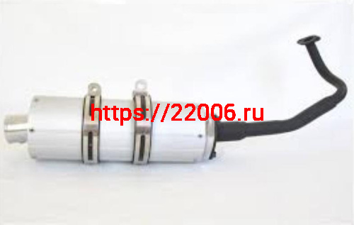 Глушитель 4т 152QMI, 157QMJ 125/150сс (алюминиевый бочонок и колено)