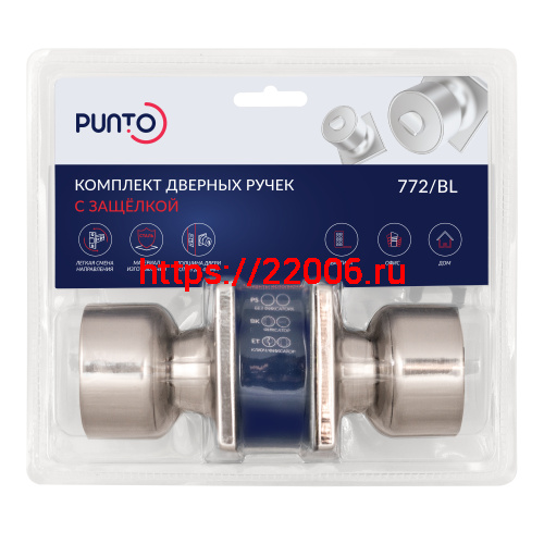 Ручка Punto (Пунто) защелка DK772/BL SN-ET (кл./фик.) никель фото 2 Ручка Punto (Пунто) защелка DK772/BL SN-ET (кл./фик.) никель фото 2