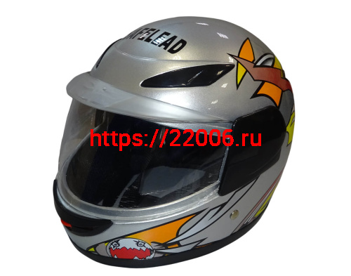 Шлем интеграл "Safelead" HF-908 (619) Детский E05 BLACK, TB-SILVER размер XL (16 шт.)