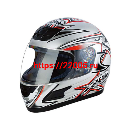 Мотошлем YM-802 серый (S) + дополнительное стекло синее Мотошлем YM-802 серый (S) + дополнительное стекло синее