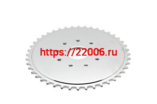 Звезда ведомая 44z F50,F80,NR50,NR80,T100,72(8P) (9 отверстий) ХРОМ фото 2