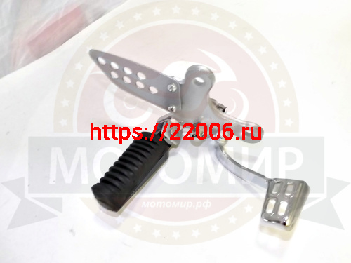 Подножка Спринтер в сборе с пед. тормоза с шарнирами (мопед)