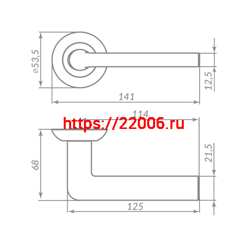 Ручка Punto (Пунто) раздельная R.TL54.NEXT 140mm SN/CP-3 матовый никель/хром фото 2