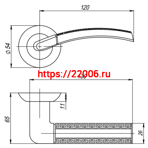 Ручка Punto (Пунто) раздельная GEFEST TL SN/CP-3 матовый никель/хром фото 3