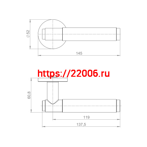 Ручка Armadillo (Армадилло) раздельная R.URS52.ROLL MWSC-33 итальянский тисненый фото 2