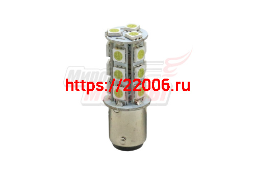Лампа 12 В BA15D, 18 светодиодов 5050SMD, белая Лампа 12 В BA15D, 18 светодиодов 5050SMD, белая