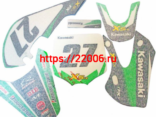 Комплект наклеек на кроссовый мотоцикл KIX Kawasaki