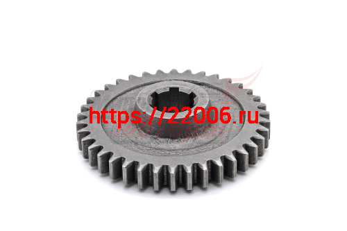 Шестерня ведомая 2-й передачи КПП (38 зубов, под 6-тишлицевой вал) МБ-8D, МБ-10D Шестерня ведомая 2-й передачи КПП (38 зубов, под 6-тишлицевой вал) МБ-8D, МБ-10D