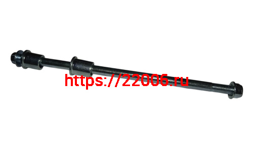 Ось переднего колеса скутер QUANTUM (М10*1.25мм*240мм) в сборе со втулками и гайкой (074)