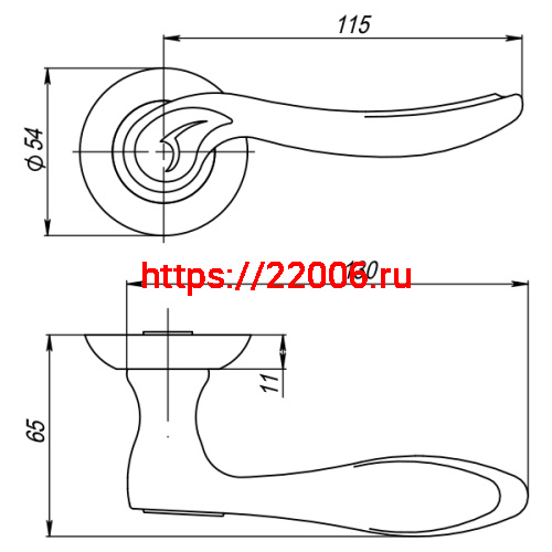 Ручка Punto (Пунто) раздельная R.TL54.ONDA (ONDA TL) CF-17 кофе фото 3