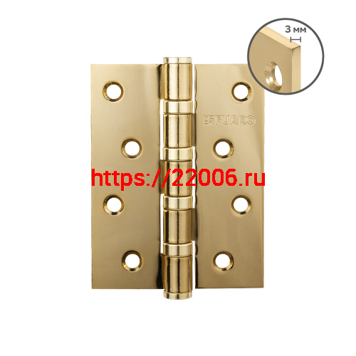 Петля Fuaro (Фуаро) универсальная HEAVY IN4400U GOLD-24 (золото 24K) 100х75х3 мм Петля Fuaro (Фуаро) универсальная HEAVY IN4400U GOLD-24 (золото 24K) 100х75х3 мм