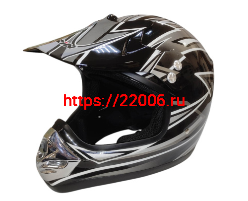 Шлем кроссовый KIRIN QL-112D, черный, синий, красный, размер M Шлем кроссовый KIRIN QL-112D, черный, синий, красный, размер M