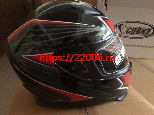 Шлем интеграл COBRA JK313, черный с красным(2), черный/синий (9) размеры XL фото 2