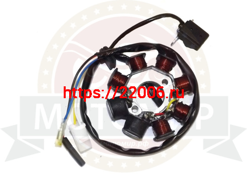 Зажигание 4х т GY6-50, QT-4 голое (без маховика) (cтатор 6+2 катушек 4 пров.) LK-180GY-2 (1803116) фото 2