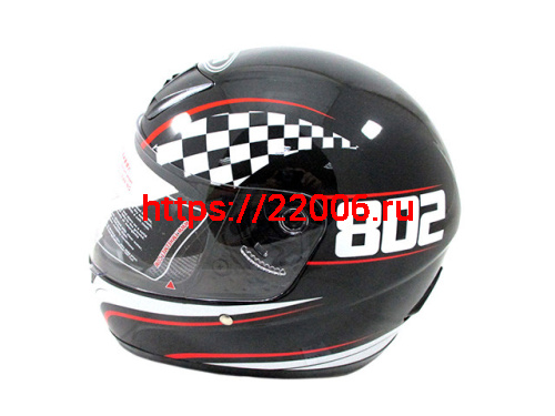 Мотошлем YM-802 черный (S) Мотошлем YM-802 черный (S)