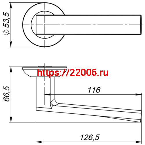 Ручка Ajax (Аякс) раздельная R.JR54.ERGO (ERGO JR) SN/CP-3 матовый никель/хром фото 3