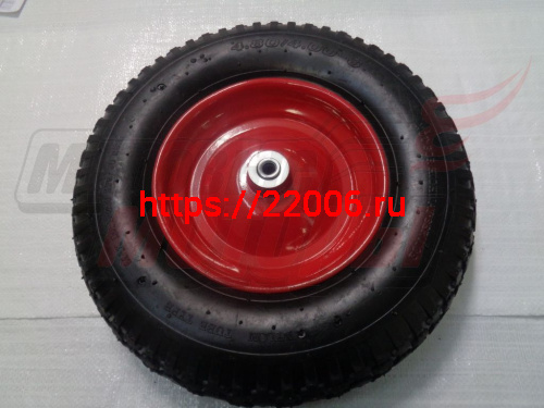 Колесо тачки садовой 8" 4,00-8" (под ось 12мм) ступица, подшипник, камера Колесо тачки садовой 8" 4,00-8" (под ось 12мм) ступица, подшипник, камера