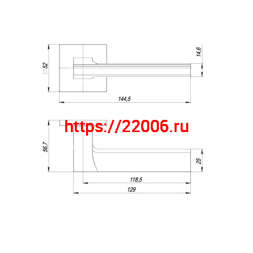 Ручка Punto (Пунто) раздельная K.ARC.Q52.BLADE SN-3 матовый никель фото 3
