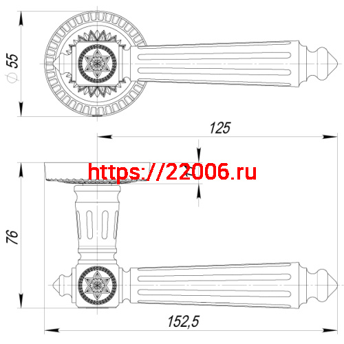 Ручка Armadillo (Армадилло) раздельная Matador CL4/HD СР-8 Хром фото 2 Ручка Armadillo (Армадилло) раздельная Matador CL4/HD СР-8 Хром фото 2