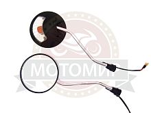 Зеркала (072) d10 пласт.(круглое, черные, поворотник) (кол-во в упак. 50 пар.)