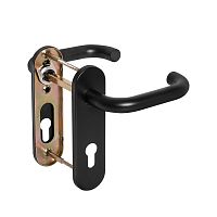 Ручка Fuaro (Фуаро) дверная FP.DH72.0433 SS 201 BLACK с пружиной, нержавейка 201, черный, квадрат 9x140 мм