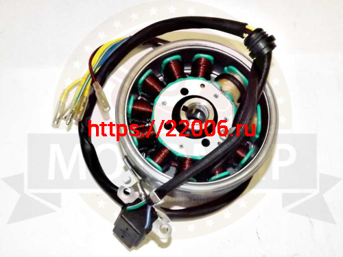 Зажигание 157FMI в сборе с маховиком  (9+2 катушки) Симплер, Хантер250, CrossFire