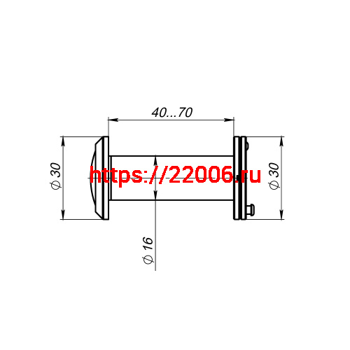 Глазок Ajax (Аякс) дверной, оптика пластик DV-1A/40-70 CP хром (кратно коробке 45 шт) фото 2 Глазок Ajax (Аякс) дверной, оптика пластик DV-1A/40-70 CP хром (кратно коробке 45 шт) фото 2
