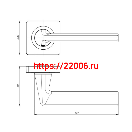 Ручка Ajax (Аякс) раздельная K.JK51.TREND (TREND JK) BL-24 черный фото 3 Ручка Ajax (Аякс) раздельная K.JK51.TREND (TREND JK) BL-24 черный фото 3