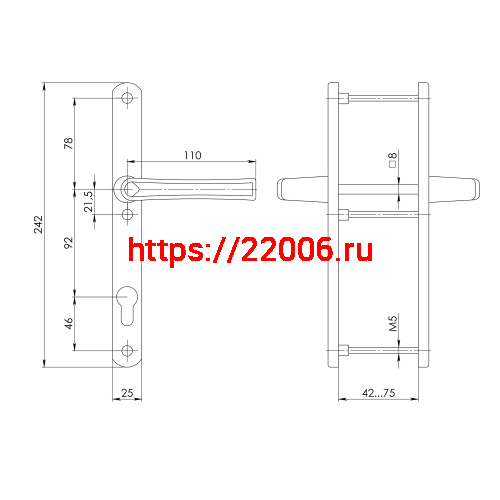 Ручка Punto (Пунто) на планке HANDLE.92.25.67-75 RAL 9016 фото 3 Ручка Punto (Пунто) на планке HANDLE.92.25.67-75 RAL 9016 фото 3