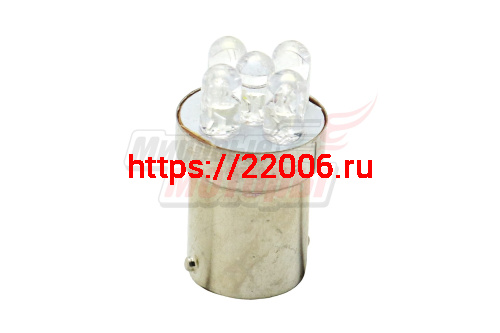 Лампа 12 В BA15S (T15), 5 светодиодов LED, 21W, белая Лампа 12 В BA15S (T15), 5 светодиодов LED, 21W, белая