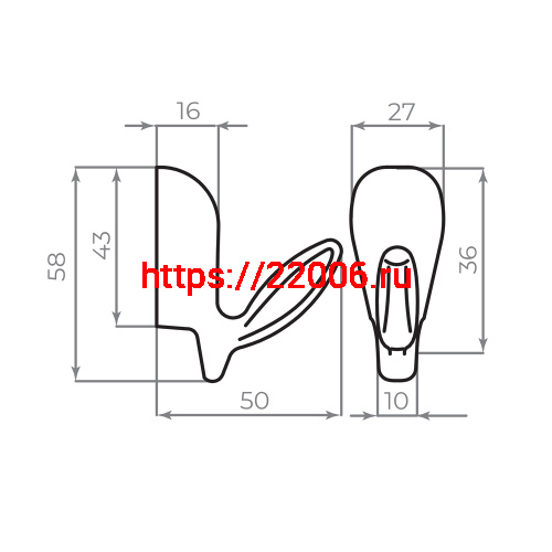 Крючок Ajax (Аякс) настенный MB-LM/K-001 BL черный фото 7 Крючок Ajax (Аякс) настенный MB-LM/K-001 BL черный фото 7