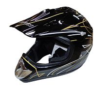 Шлем кроссовый KIRIN QL-128, оранж, красный, черный, оранж-черн, размер XL