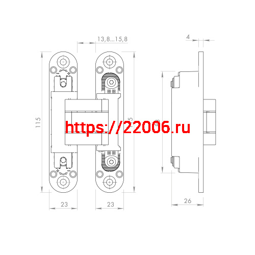 Петля Armadillo (Армадилло) скрытой установки U3D3000.VPG FSG флор. золото TECH фото 2 Петля Armadillo (Армадилло) скрытой установки U3D3000.VPG FSG флор. золото TECH фото 2