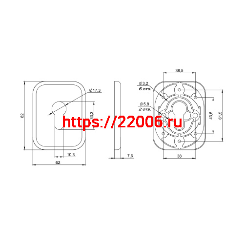 Накладка Fuaro (Фуаро) на цилиндр ESC.C.TRD/K.486 CP-8 хром (1 шт.) фото 2 Накладка Fuaro (Фуаро) на цилиндр ESC.C.TRD/K.486 CP-8 хром (1 шт.) фото 2