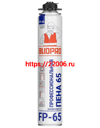 Пена монтажная BUDPRO FP-65 профессиональная с увеличенным выходом, 745 мл Пена монтажная BUDPRO FP-65 профессиональная с увеличенным выходом, 745 мл