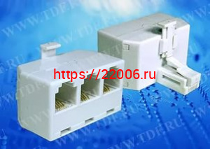 RJ11 (6p4c) штекер-3xRJ11 (6P4C) делитель телефонный арбаком RJ11 (6p4c) штекер-3xRJ11 (6P4C) делитель телефонный арбаком