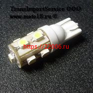 Лампа светодиодная (LED) 12V T10 (W2.1x9,5d) 9SMD синяя Лампа светодиодная (LED) 12V T10 (W2.1x9,5d) 9SMD синяя