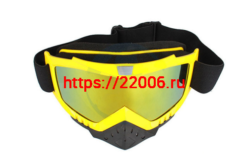 Очки 815-25 оправа желтая, линза зеркальная-желтая с защитой носа Очки 815-25 оправа желтая, линза зеркальная-желтая с защитой носа