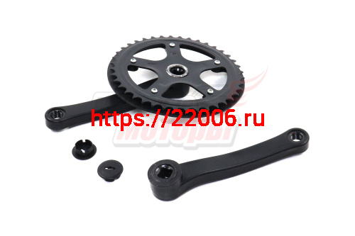 Шатуны 20" 40зуб/152мм (квадрат), защита пластиковая, цвет чёрный (комплект) Шатуны 20" 40зуб/152мм (квадрат), защита пластиковая, цвет чёрный (комплект)