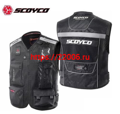 Жилет мотоциклиста SCOYCO JK46, р-р 3XL черный Жилет мотоциклиста SCOYCO JK46, р-р 3XL черный