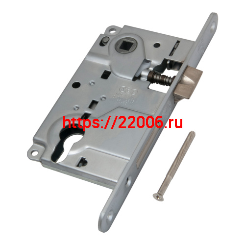 Корпус AGB (АГБ) врезного замка под цилиндр CENTRO B01025.50.06 ригель+защёлка (никель) Корпус AGB (АГБ) врезного замка под цилиндр CENTRO B01025.50.06 ригель+защёлка (никель)