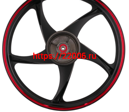 Диск колеса передний, дисковый тормоз, литой, красная полоса Orion-110 см3 Диск колеса передний, дисковый тормоз, литой, красная полоса Orion-110 см3