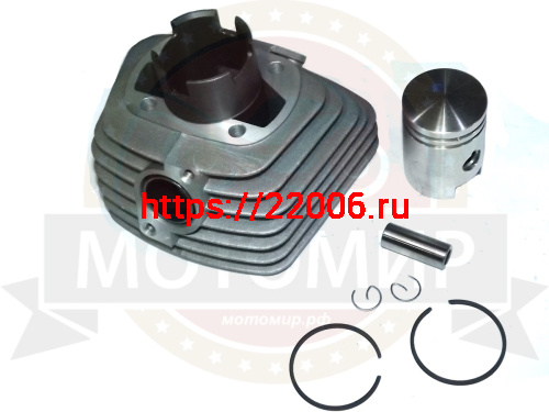 Цилиндр Мопед с поршнем+палец+кольца+стопорные кольца фото 2 Цилиндр Мопед с поршнем+палец+кольца+стопорные кольца фото 2