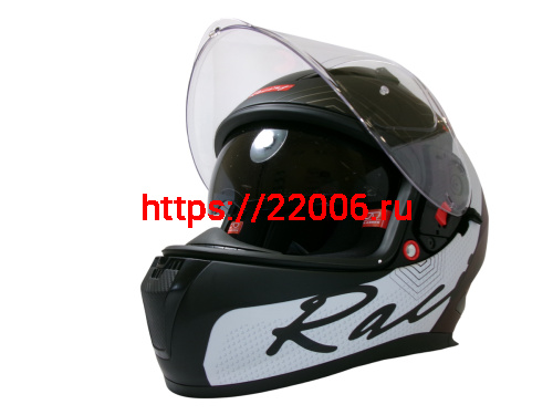 Шлем TVS RACING (Индия) STREET D/V DULL BLACK RED размер XL, + пинлок в комплекте, очки фото 7