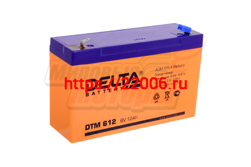 Аккумулятор герметичный 6В12Ач DELTA DTM612 AGM (электромашинки) Аккумулятор герметичный 6В12Ач DELTA DTM612 AGM (электромашинки)