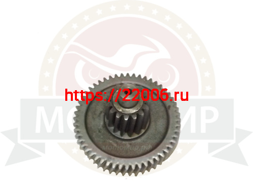 Шестерня редуктора GY6-50, 139QMB ведущая (блок шестерня) D-69мм, h-56,5мм, d-12 косой зуб 52з (15з)