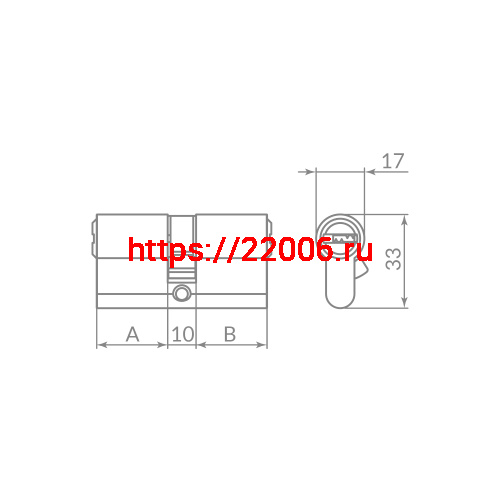 Цилиндровый Punto (Пунто) механизм Z3000Key70(30+10+30) СP хром фото 2